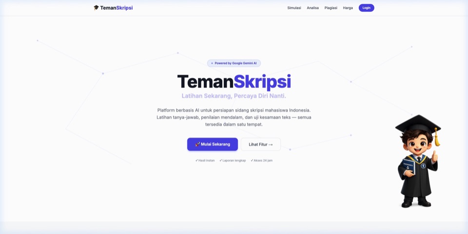 Preview TemanSkripsi - Simulator Sidang AI
